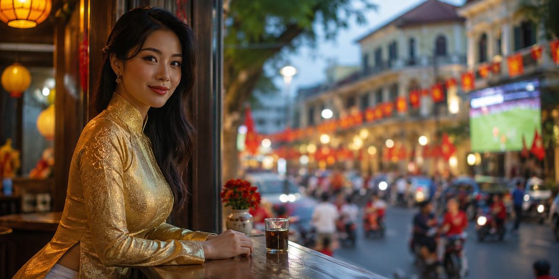 Người hâm mộ Hà Nội cổ vũ bóng đá trong trang phục áo dài, gắn kết với cá cược trực tuyến